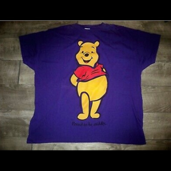Vintage 1990s Winnie The Pooh HUGE Purple Print T Shirt Tee Adult Size XLarge - Picture 1 of 9